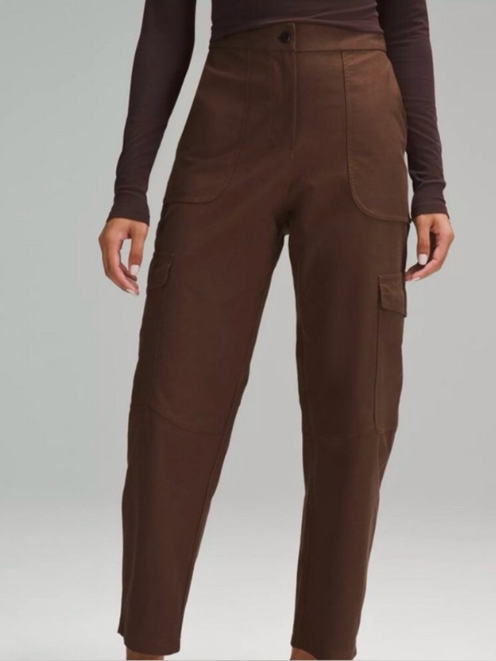 Light Utilitech Cargo Pocket High-Rise Pant 28 Chocolate Brown Logo